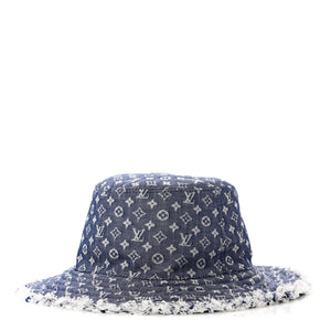 LOUIS VUITTON Monogram Denim Fringe Bucket Hat