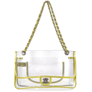 CHANEL Trimmed PVC Large Classic Single Flap Bag