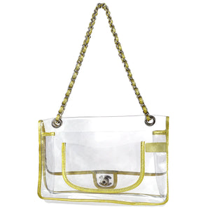 CHANEL Trimmed PVC Large Classic Single Flap Bag