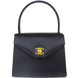 CHANEL Black Satin Handbag