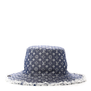 LOUIS VUITTON Monogram Denim Fringe Bucket Hat