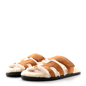 HERMES Men's Chypre Shearling Sandals