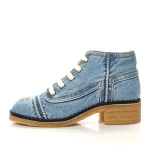 CHANEL Denim Ankle Boots