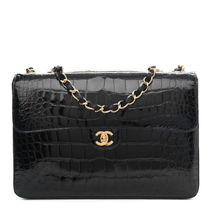 CHANEL Alligator Jumbo Flap