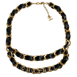 CHANEL Letter Leather Belt